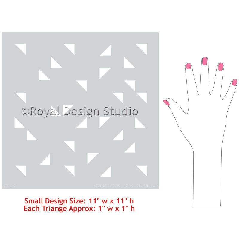 Aztec Triangle Stencil for Furniture - Raven & Lily Design - DIY Home Decor Stenciling for Tables, Chairs & Wood Projects - Perfect for Boho, Tribal & Southwestern Style Decorating