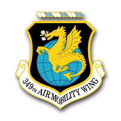 US Air Force 349th Air Mobility Wing Vinyl Decal Sticker 3.8 Inch - Perfect for Laptops, Cars, Helmets & Military Memorabilia Collection