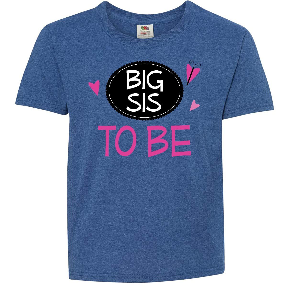 Inktastic 'Big Sis to Be' Sister Announcement Youth T-Shirt - Cute Pregnancy Reveal Gift for Girls & Toddlers | Perfect for Gender Reveal Parties & Sibling Bonding