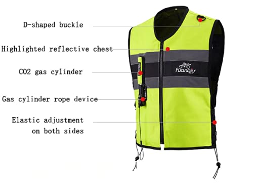 Professional Motorcycle Airbag Vest - Advanced Moto Racing & Motocross Protective Jacket with Zipper & Reflective Design - Ideal for Track Racing, Off-Road Adventures & Urban Commuting
