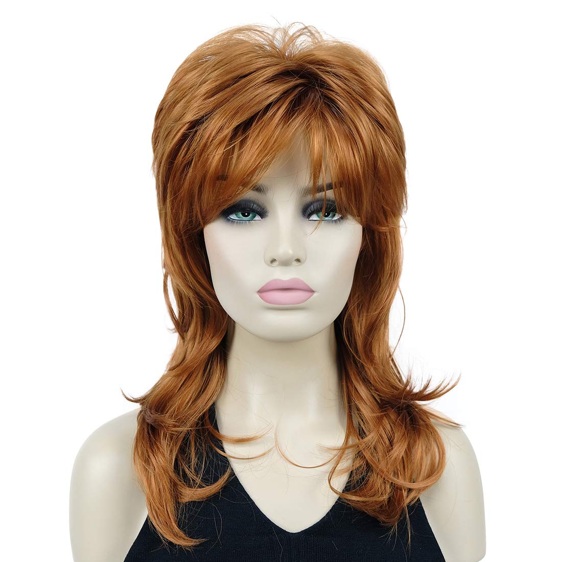 Lydell Long Soft Shaggy Layered Classic Cap Full Synthetic Wig - 130A Fox Red | Perfect for Cosplay, Halloween Costumes & Daily Fashion
