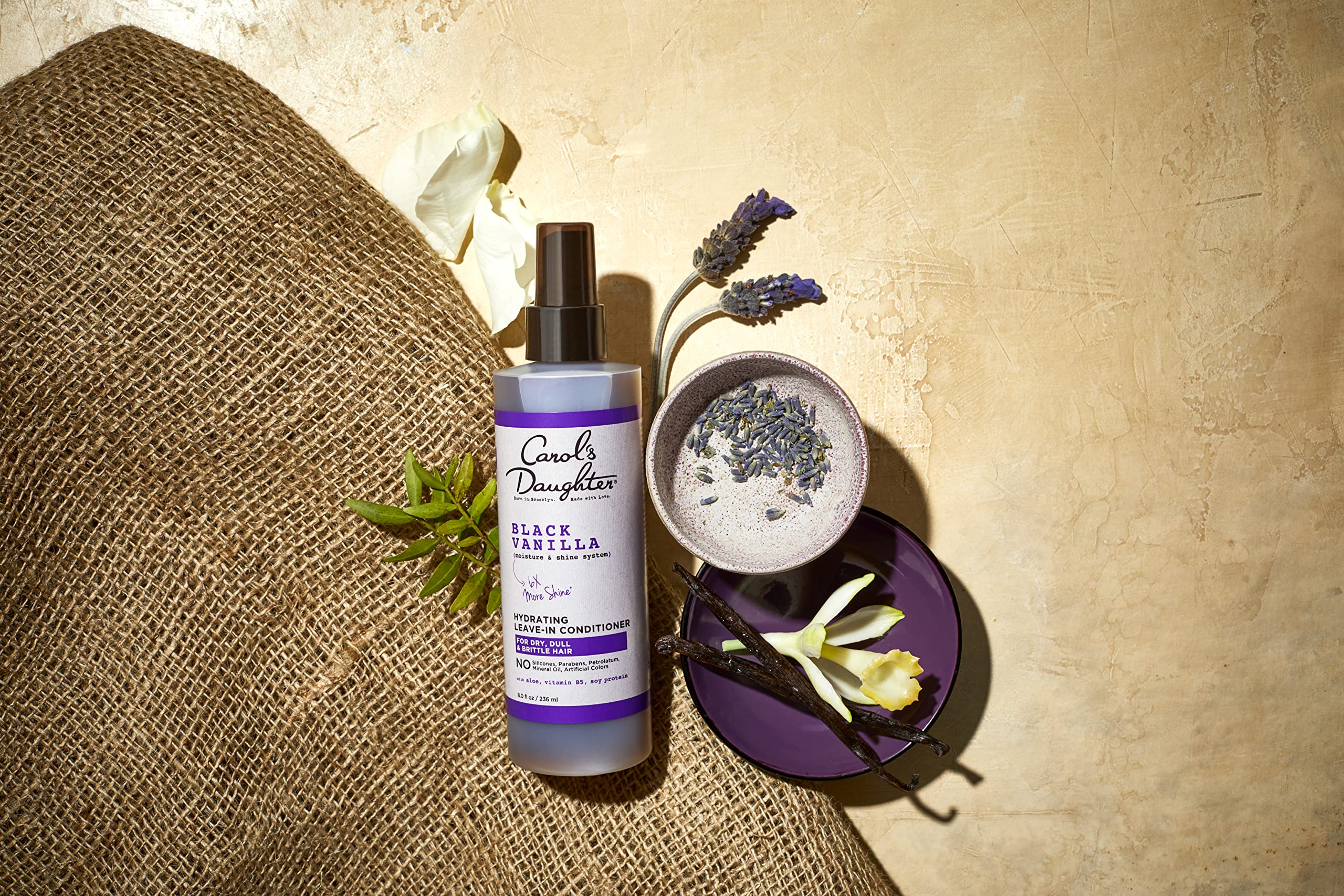 Carol’s Daughter Black Vanilla Sulfate-Free Hair Care Set - Hydrating Shampoo, Conditioner & Leave-In Spray for Dry, Damaged, Natural Curly Hair - Infused with Shea Butter, Aloe & Rosemary - Perfect for Daily Moisturizing & Revitalizing Curls at Home or Salon