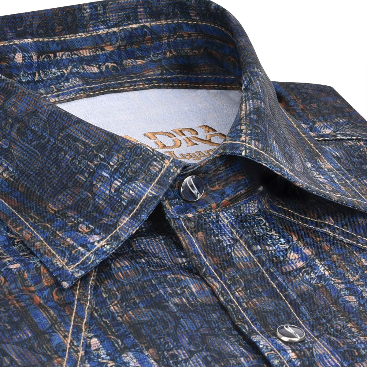 CMRJ609 Cuadra Denim Cowboy Shirt for Men - Stylish Western Fashion Cotton Shirt for Rodeo, Country Music Festivals & Casual Wear