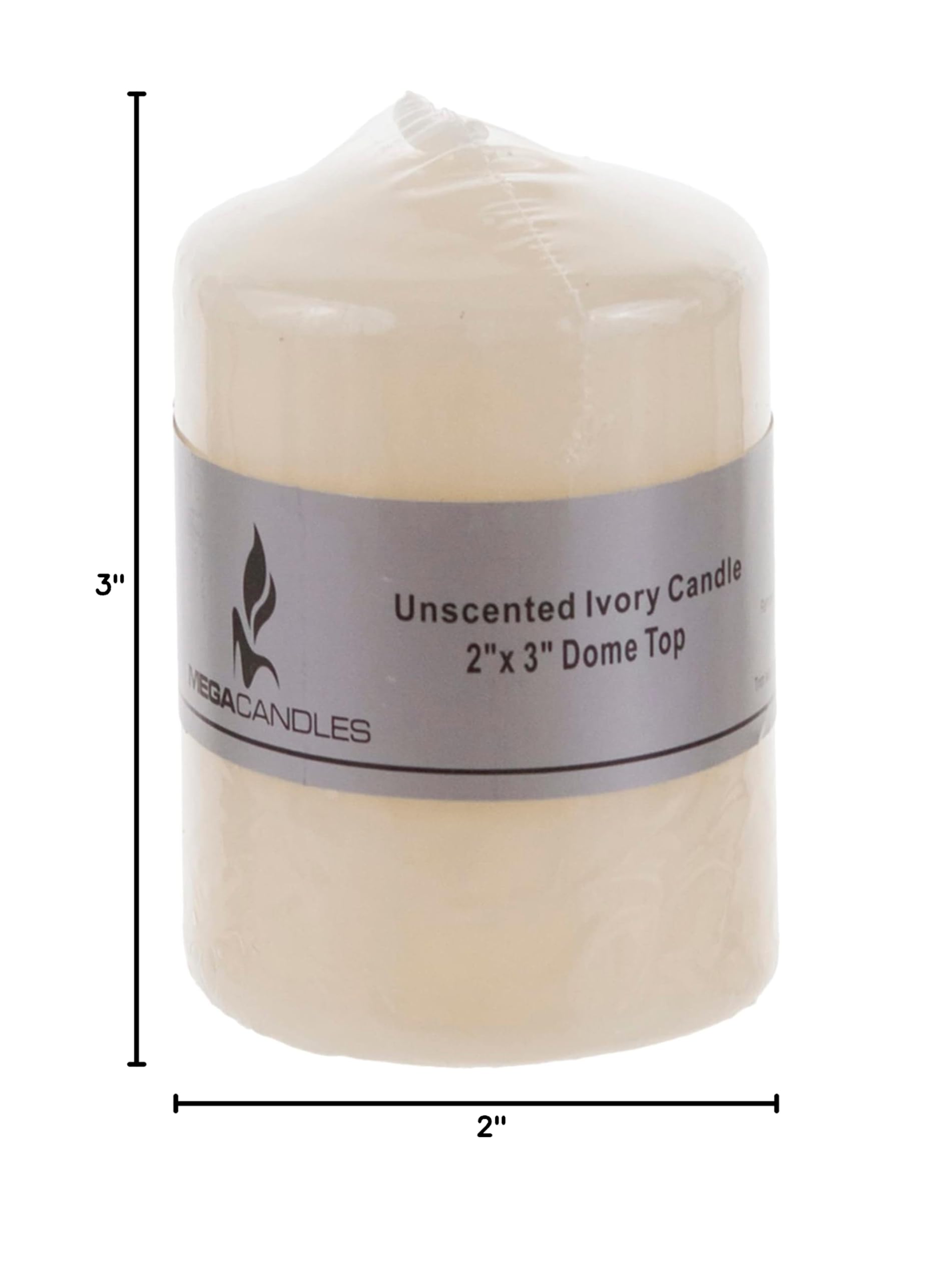 Premium Unscented Ivory Pillar Candles 6-Pack - 2