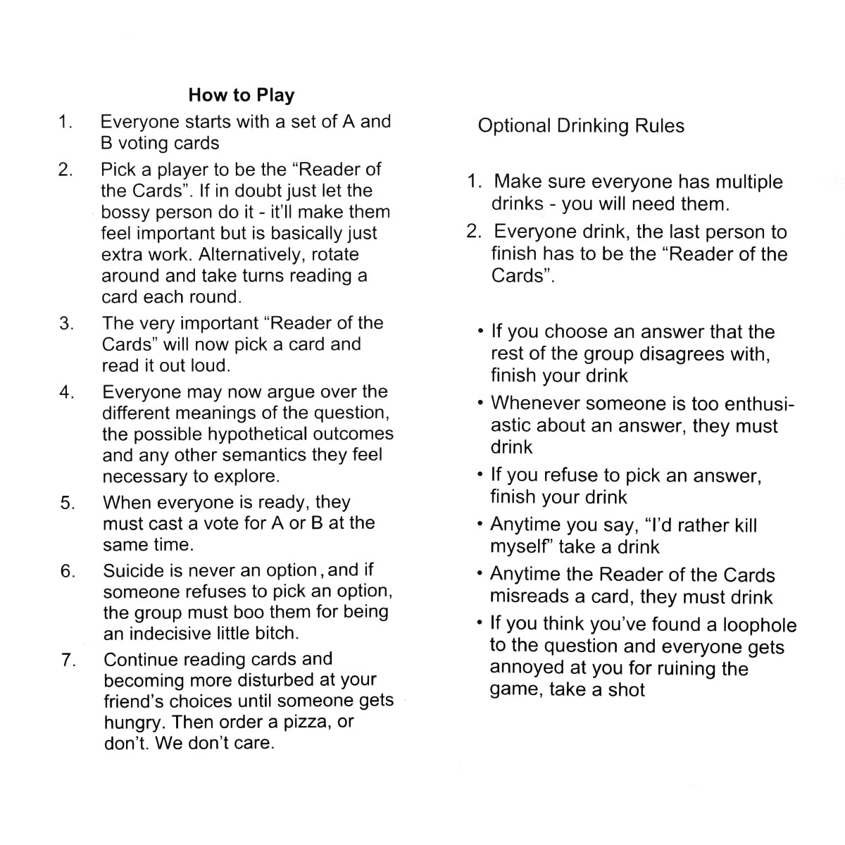 Shitty Choices Card Game - Fun Adult & Family Party Card Game for Game Nights, Social Gatherings & Drinking Games | Hilarious Conversation Starter for Parties