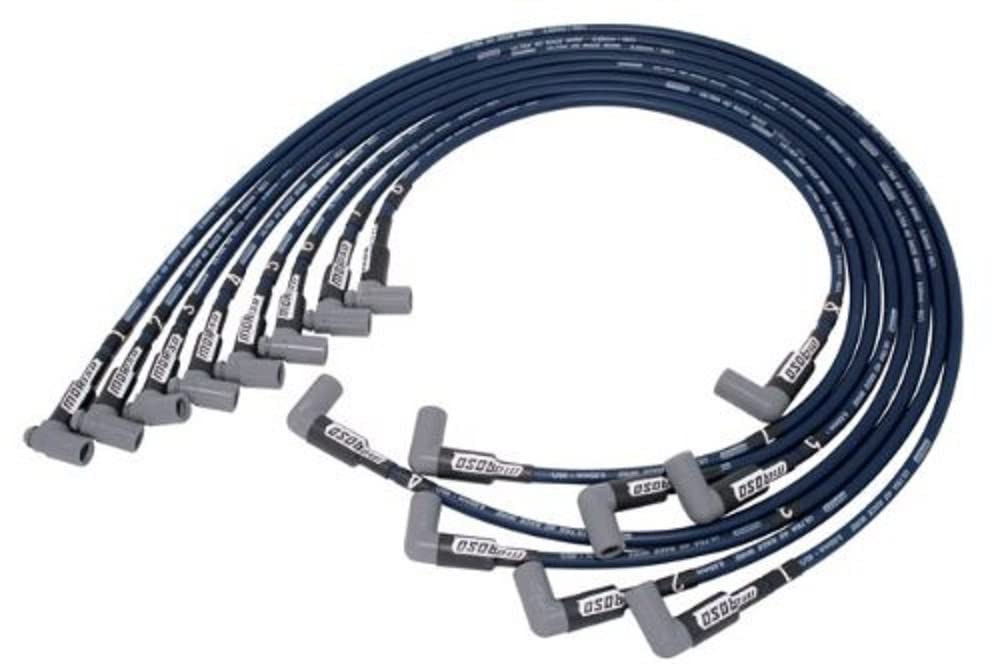 Moroso 73664 Blue Ultra 40 Spark Plug Wire Set for Small Block Chevy Engines with HEI Distributor - 90 Degree Plug Ends - High Performance Ignition Wires for Racing, Street & Off-Road Vehicles