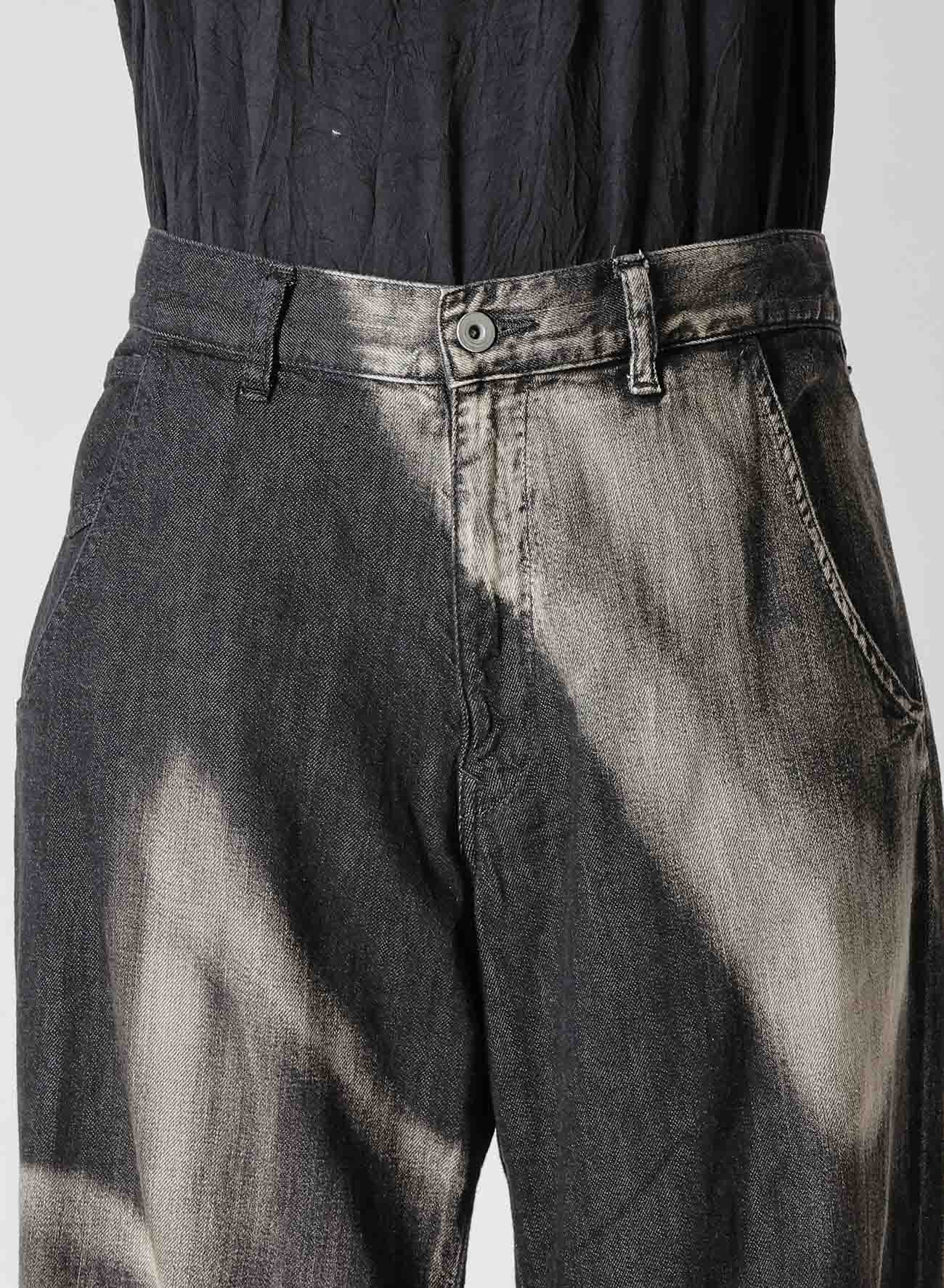 Spotted Denim Gusset Wide Leg Pants for Women - Trendy High Waist Loose Fit Casual Trousers for Everyday Wear, Office, and Street Style