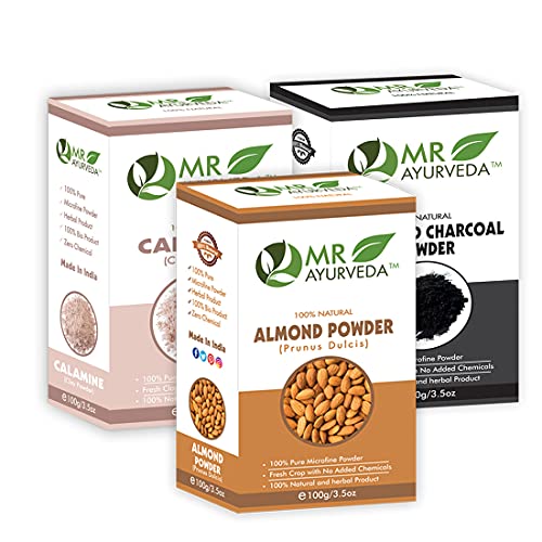 Almond Powder + Calamine Clay Powder + Activated Charcoal Powder