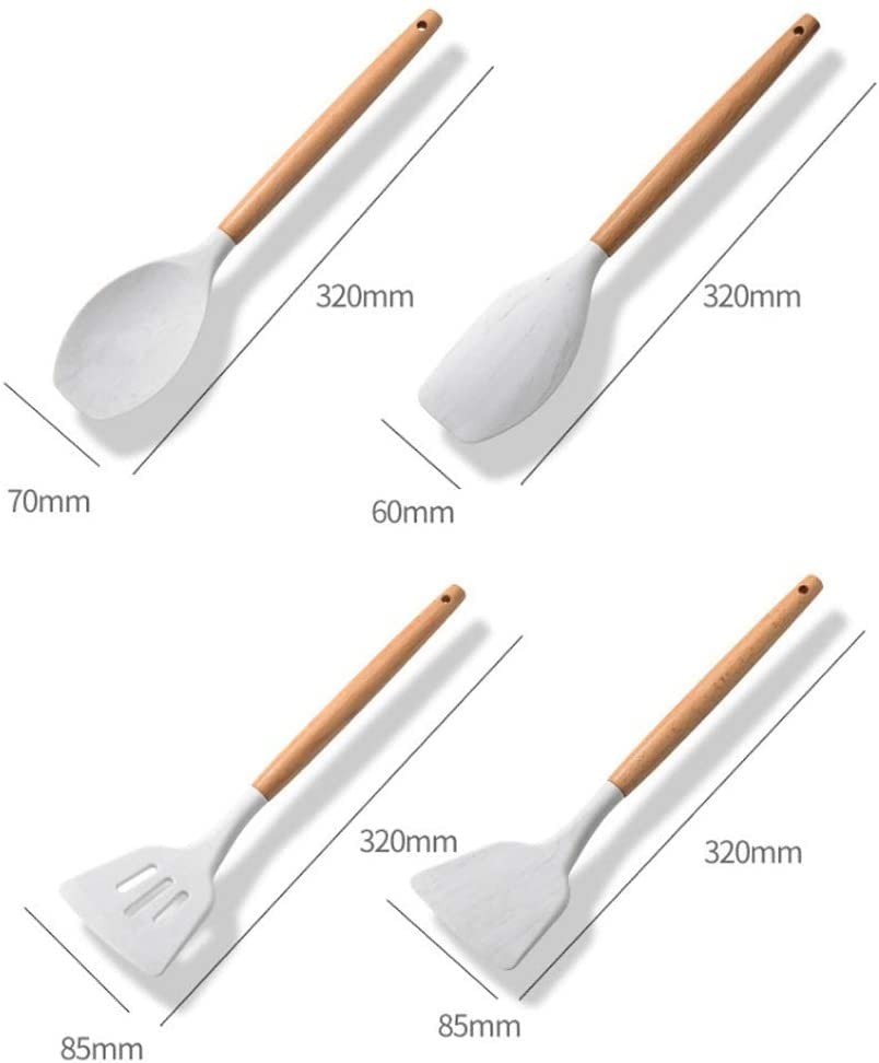 10-Piece Non-Stick Silicone Cooking Utensil Set with Holder - Heat Resistant Kitchen Tools for Baking, Frying & Cooking - Perfect Spatula Set for Nonstick Pans & Everyday Meal Prep
