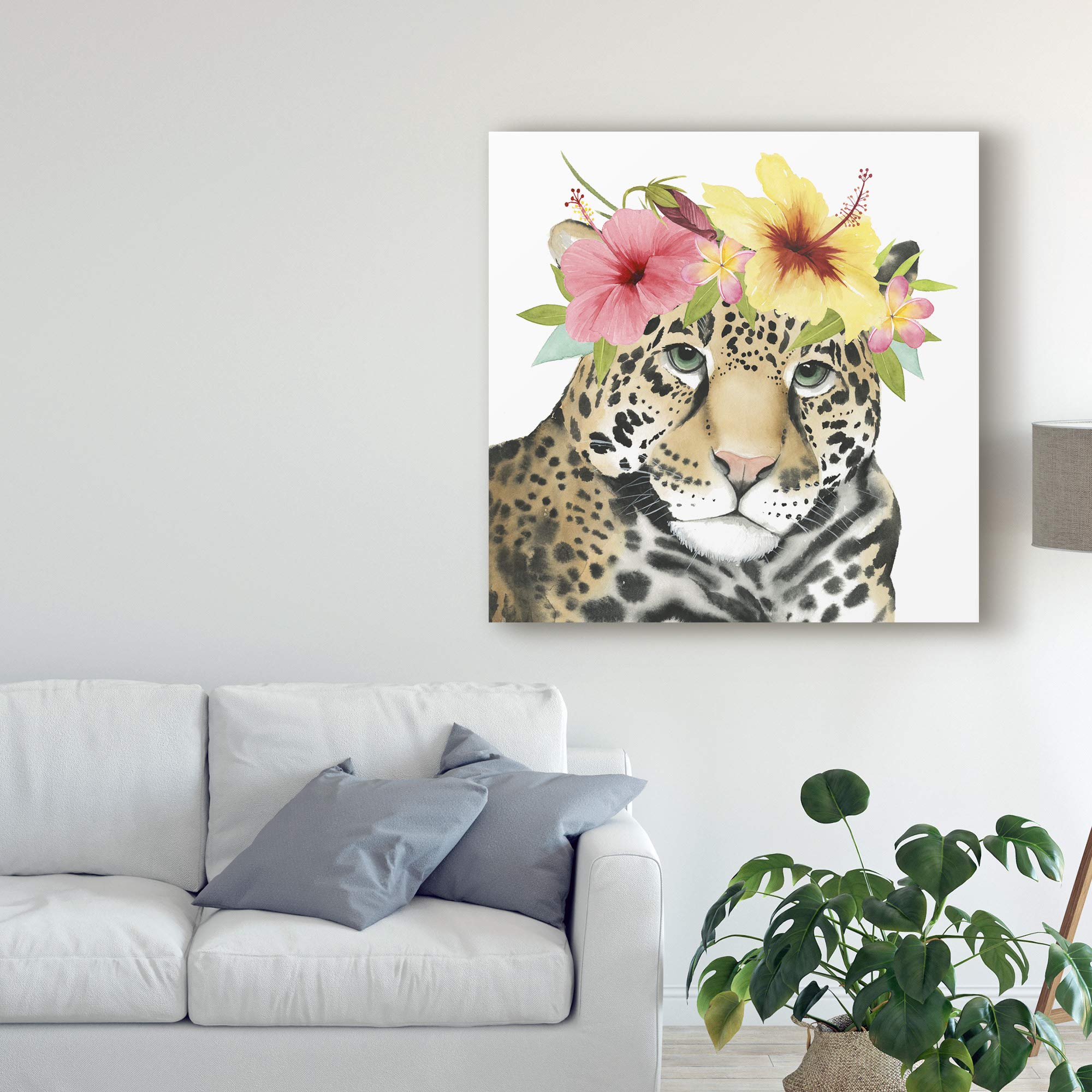 Grace Popp Tropical Halo VI Canvas Art Print - 18x18 Inches Wall Decor for Living Room, Bedroom & Office - Modern Tropical Landscape Painting