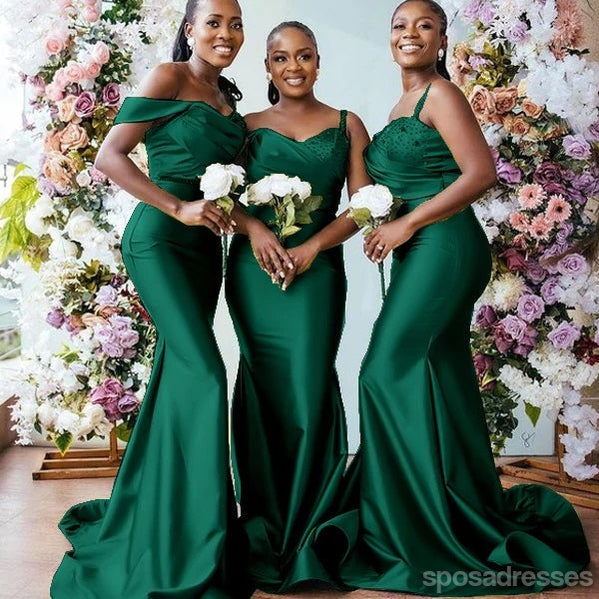 Emerald Green Mermaid Bridesmaid Dresses - Elegant Long Formal Gowns for Weddings, Prom & Special Occasions | Style WG1281