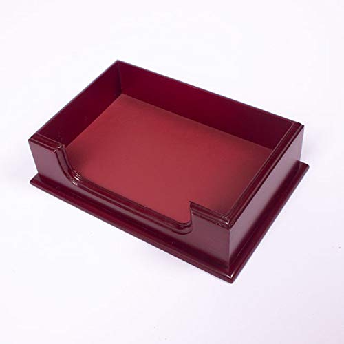 Premium 8-Piece Leather & Wood Desk Set with Double Tray, Desk Organizer & Personalized Desk Mat - Claret Red | Luxury Office Organization for Executives & Home Offices