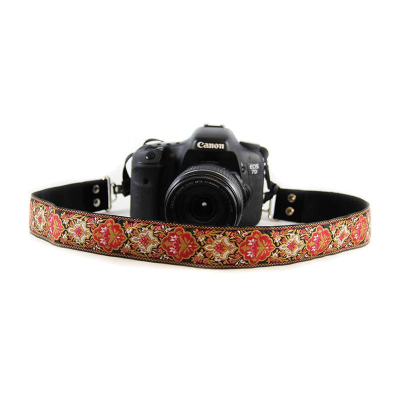 Elegant Rose Baroque Camera Strap for DSLR & Mirrorless Cameras - Fashionable & Comfortable Neck Strap for Photographers, Travel & Wedding Photography