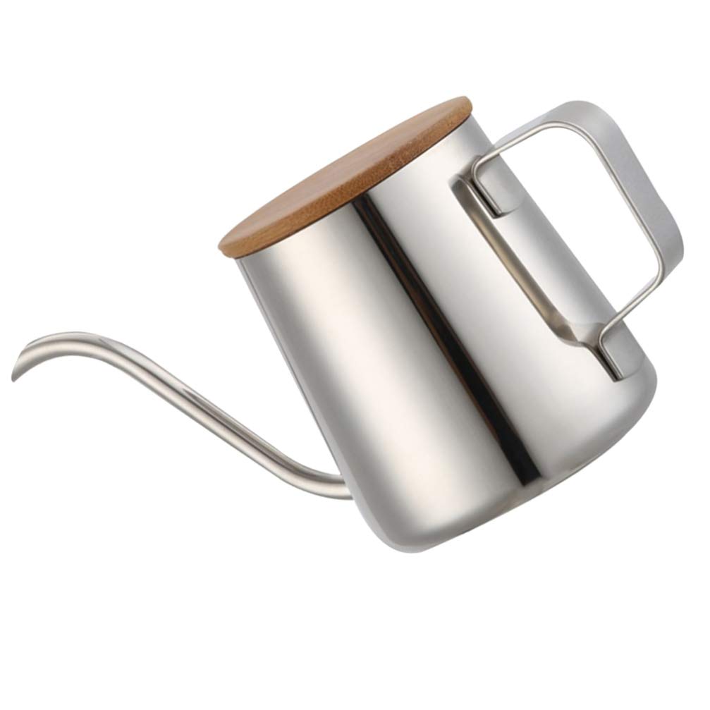 Premium Stainless Steel Gooseneck Coffee Kettle with Bamboo Lid - 2-Piece Barista Pour Over Tea Kettle Set for Precision Brewing | Ideal for Pour Over Coffee, Tea Making & Home Kitchen Use