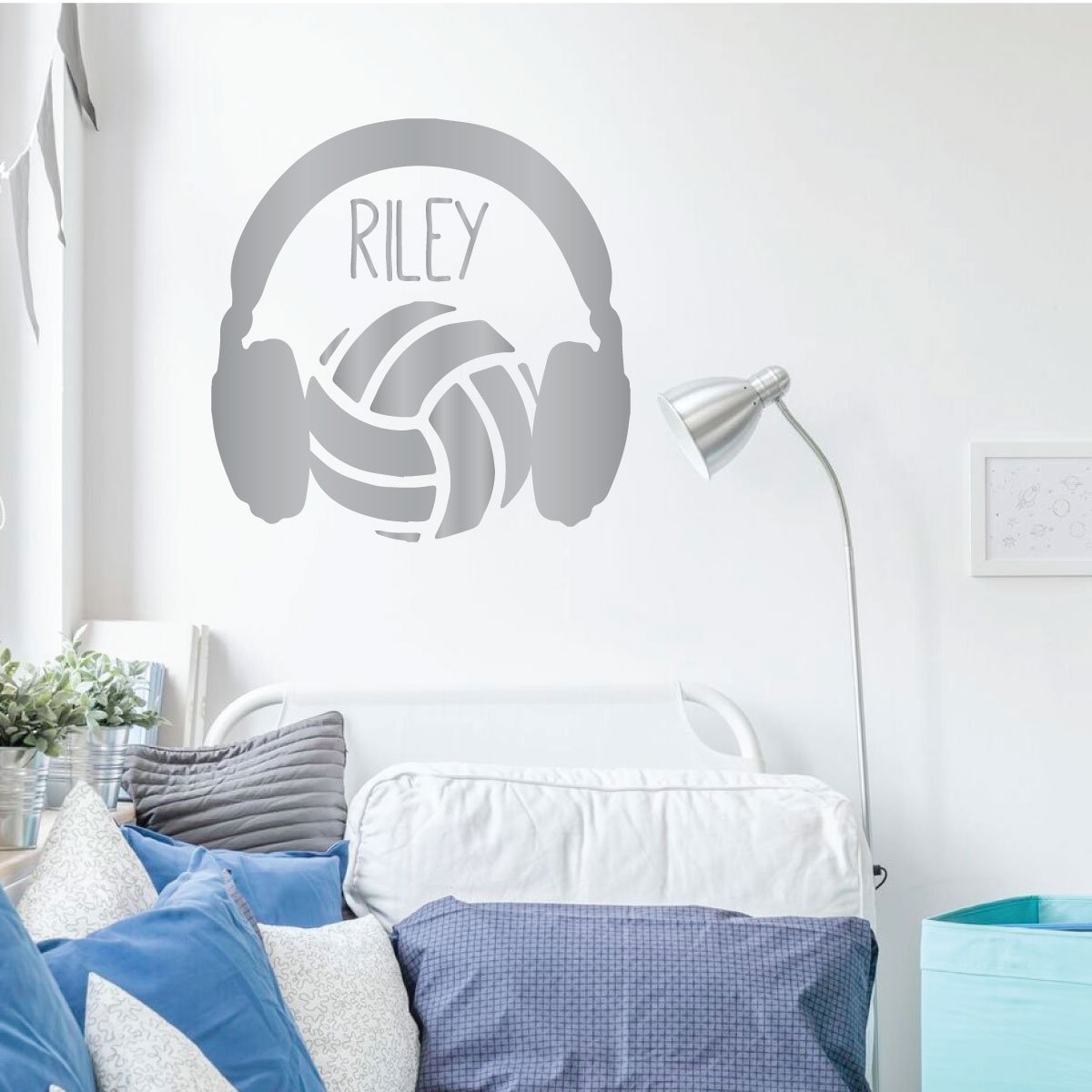 Volleyball Wall Decal - Personalized Vinyl Sports Decor for Bedroom, Playroom & Gym - Perfect for Teen Rooms, Game Rooms & Sports Themed Decorations