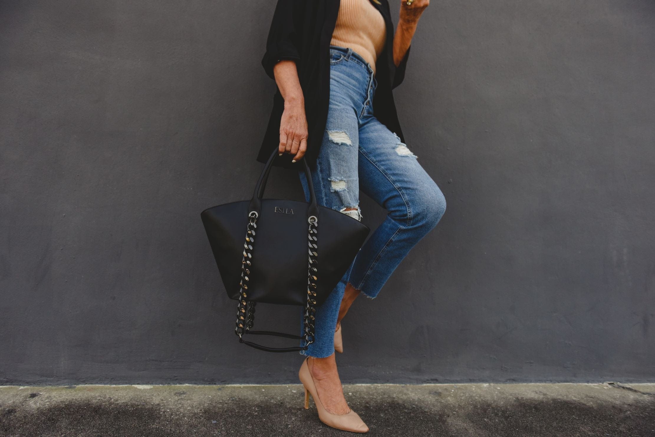 Seva Vegan Cactus Leather Tote Bag for Women - Eco-Friendly Matte Black Purse - Perfect for Work, Travel & Everyday Use