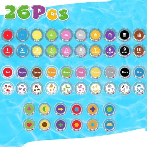 26-Piece Floating Alphabet & Number Bath Toys Set - Colorful Sensory Learning Rings for Toddlers Age 2-4 - Perfect for Bathtub, Pool & Shower Playtime