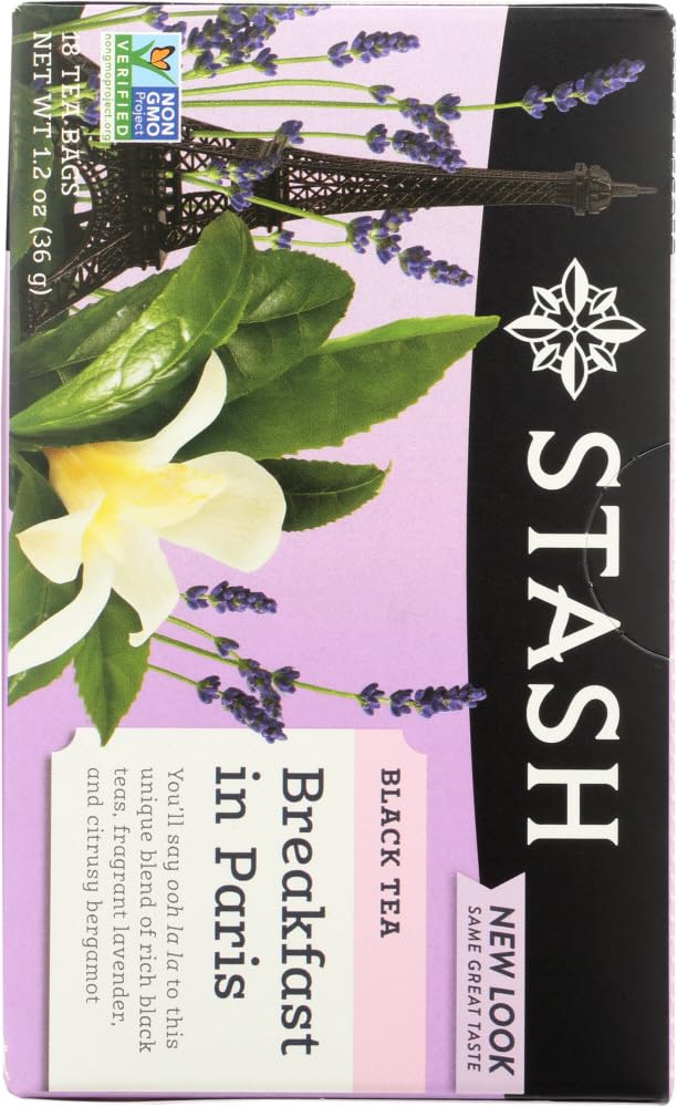 Stash Tea Breakfast In Paris - 18 Tea Bags | Premium Black Tea Blend | Perfect for Morning Tea Time & Afternoon Relaxation