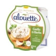 Alouette Garlic & Herb Spreadable Cheese - 4.5 lb Bulk Pack (2 per Case) - Perfect for Parties, Charcuterie Boards & Gourmet Cooking