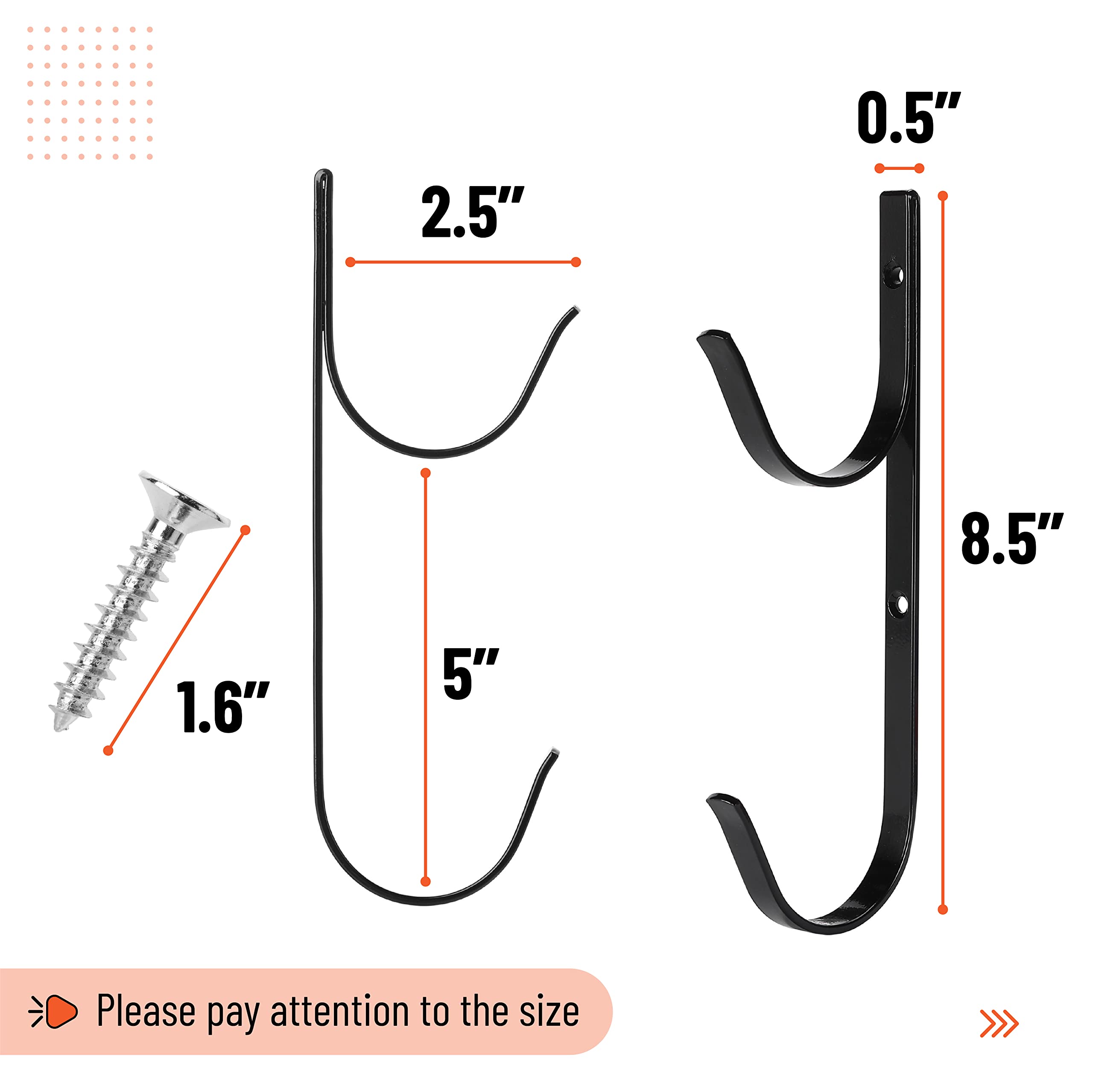 2 Pack UNCO Pool Pole Hanger - Heavy Duty Pool Hooks for Poles & Hoses, Durable Pool Equipment Hooks for Cleaning Tools & Supplies - Perfect for Inground & Above Ground Pool Accessories Organization