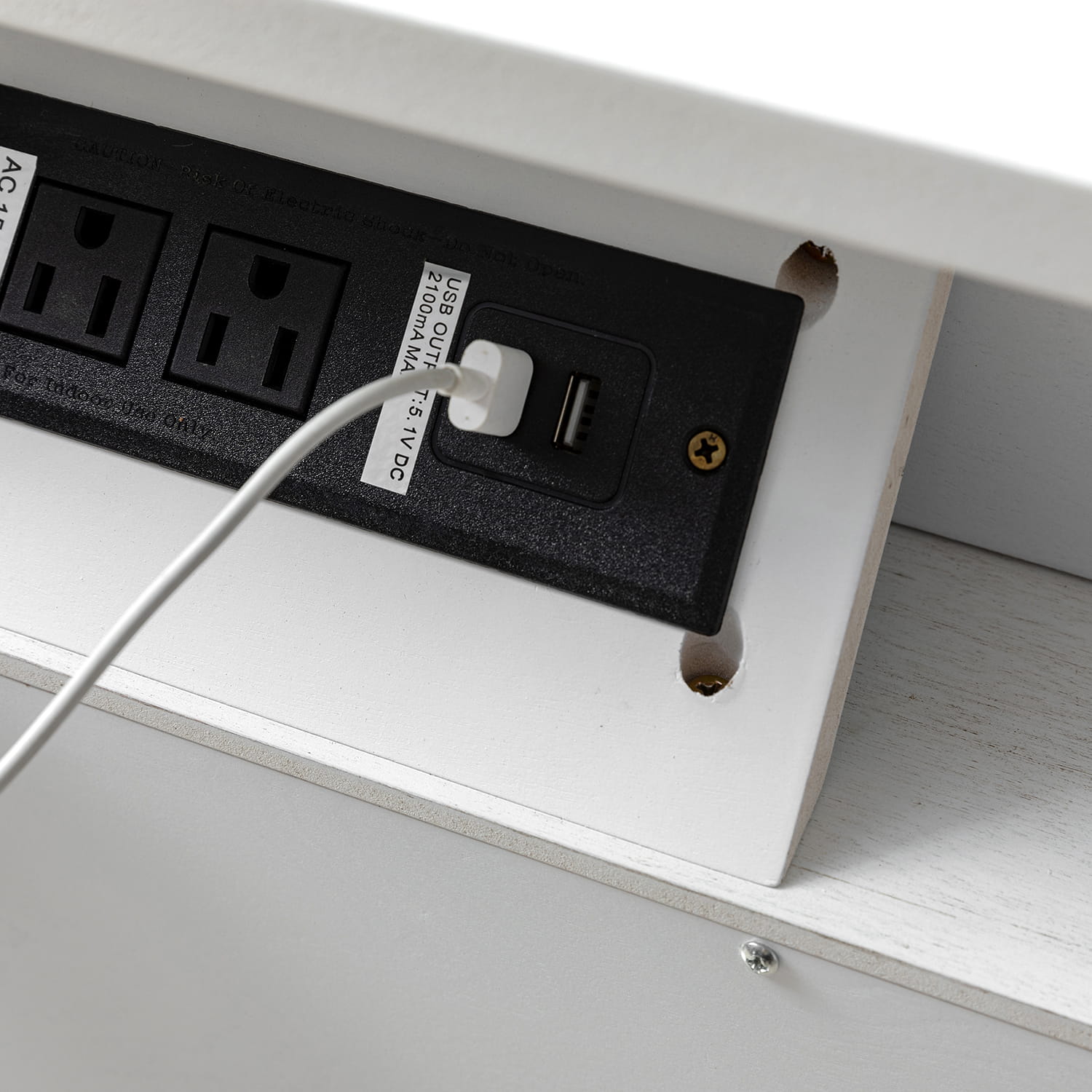 Mid Century Modern Nightstand with 2 Drawers & Built-in USB Outlets - Stylish Bedside Table for Bedroom, Living Room, or Office