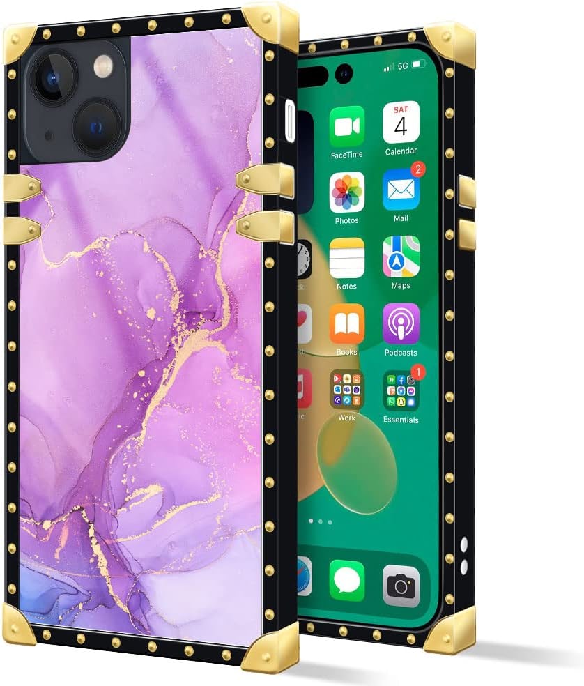 iPhone 14 Plus Case 6.7 Inch - Fashion Gold Chain Leopard Print Back Cover | Protective Phone Case for Women & Girls | Perfect for Parties, Travel & Everyday Use