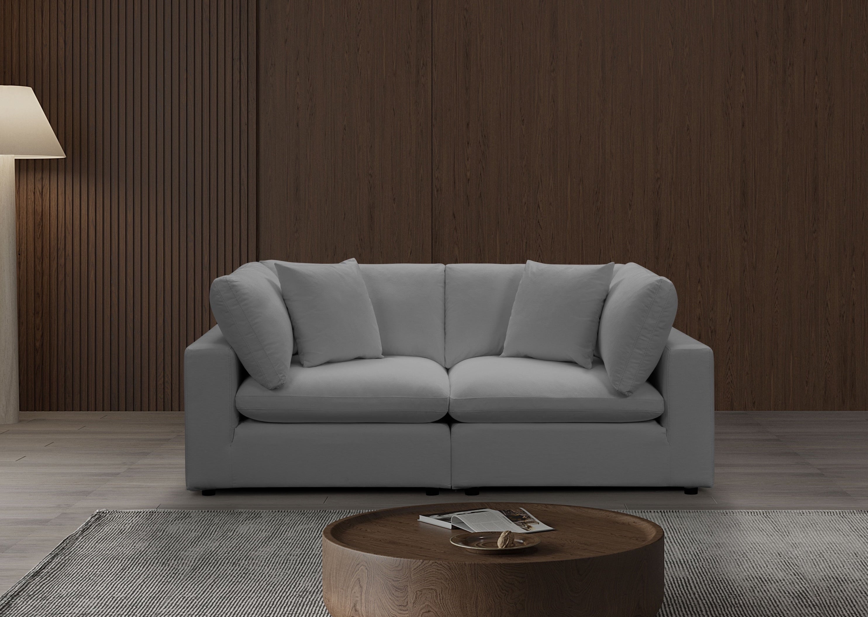 **Cali Modular 2-Seater Sofa in Sol Grey – Modern Sectional Couch for Living Room, Apartment & Small Spaces**