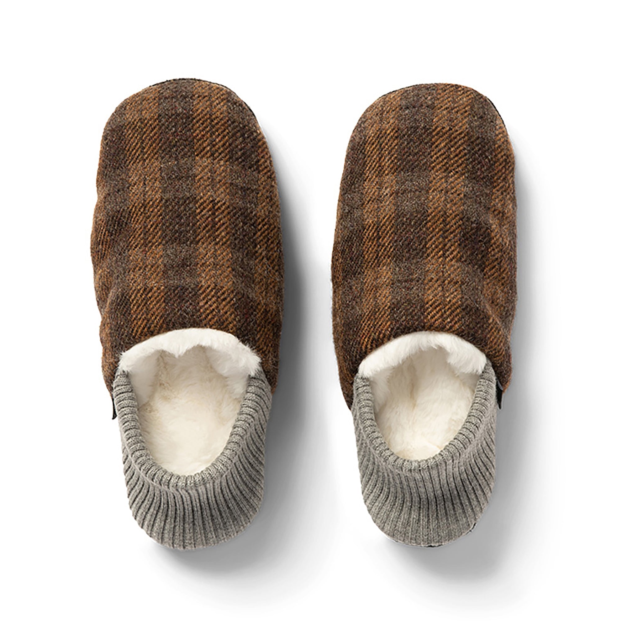 Lanton Tweed House Slippers - Cozy Fur Lined Indoor Shoes for Women & Men - Perfect for Winter Comfort at Home, Office, or Relaxing by the Fireplace