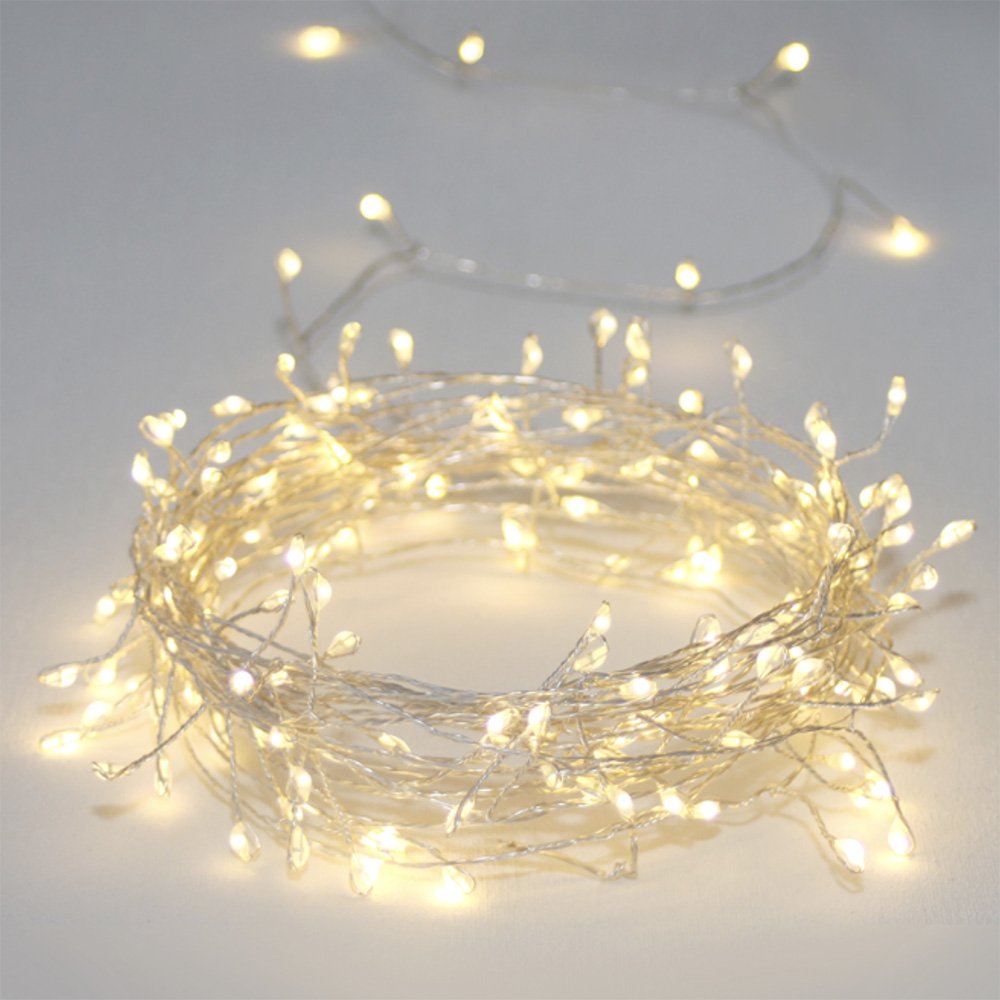 Silver Wire LED Fairy Lights - 100 Warm White Battery Operated String Lights for Wedding, Party, Home Decor, Garden, Christmas Tree - Indoor & Outdoor Use