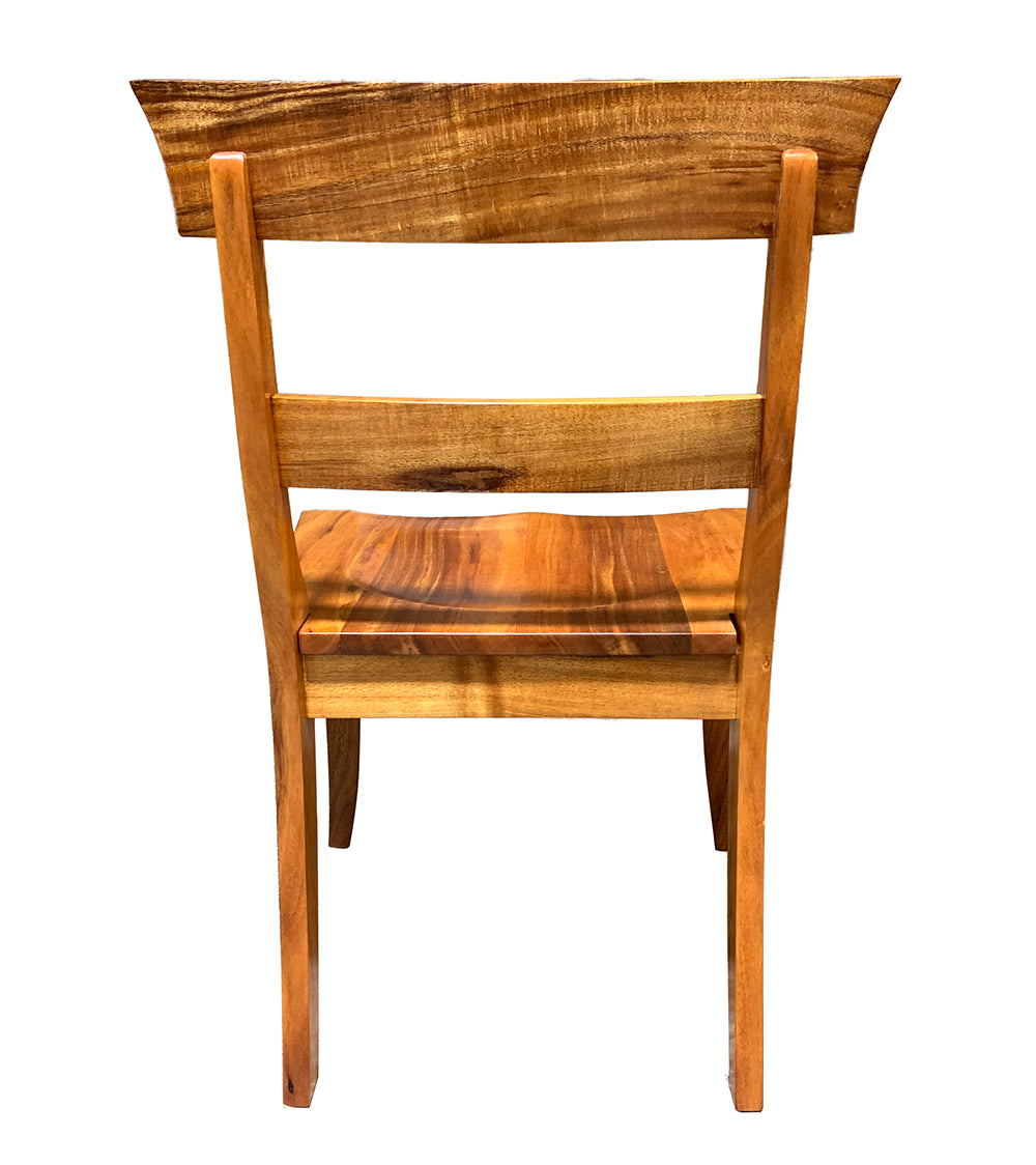 Admiralty Solid Koa Wood Chair - Handcrafted Wooden Dining Chair with Comfortable Seat - Perfect for Dining Room, Kitchen, and Home Decor