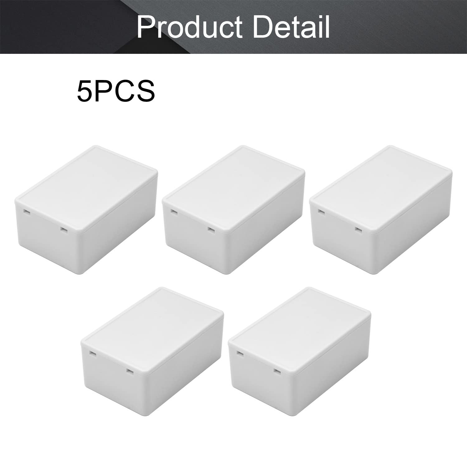 Fielect 5-Pack ABS Plastic Electrical Junction Box - 2.76