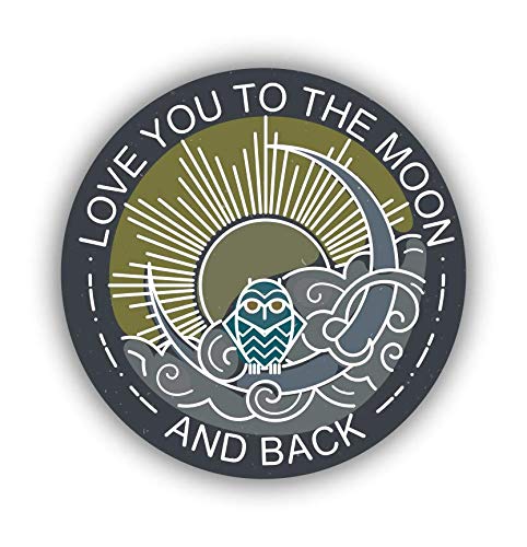 Love You to The Moon and Back Vinyl Decal Sticker - Waterproof & Durable for Cars, Trucks, Laptops, RV, Campers - Perfect for Windshield, Bumper, or Personalizing Devices