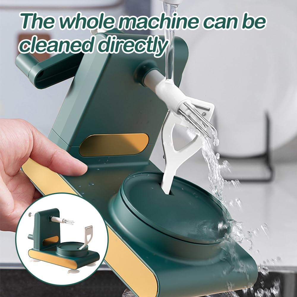 Premium Multi-Fruit Peeler 2.0 with Divider - 3-in-1 Apple Peeler, Potato Slicer & Corer - Ergonomic Manual Kitchen Tool for Effortless Peeling (Dark Green) - Perfect for Baking, Meal Prep & Healthy Snacks