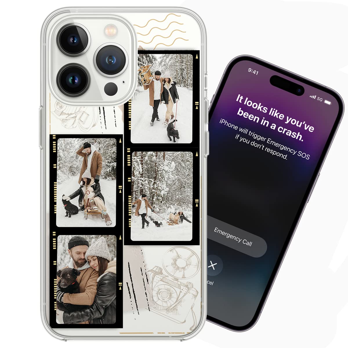 Custom Photo Phone Case - Personalized Picture Collage Floral Aesthetic Clear Cover for iPhone 16/15/14/13/12/11/XR/X/XS/8/7 Plus/Mini/Pro Max - Perfect for Gifts, Daily Use & Special Occasions