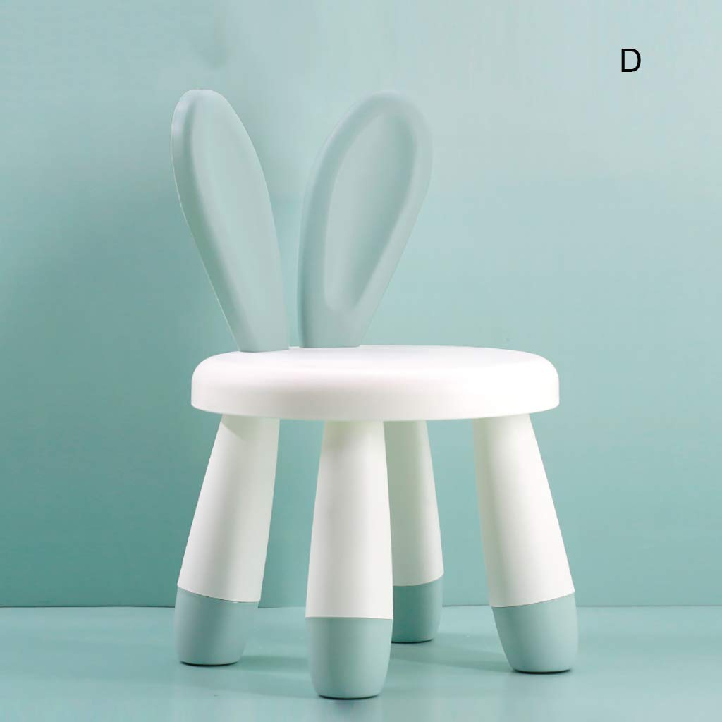 LIU Kids Chair - Adjustable Plastic Children's Table & Chair Set for Kindergarten, Preschool Learning & Play (Green Rabbit Design) - Perfect for Home, Classroom & Playroom Activities