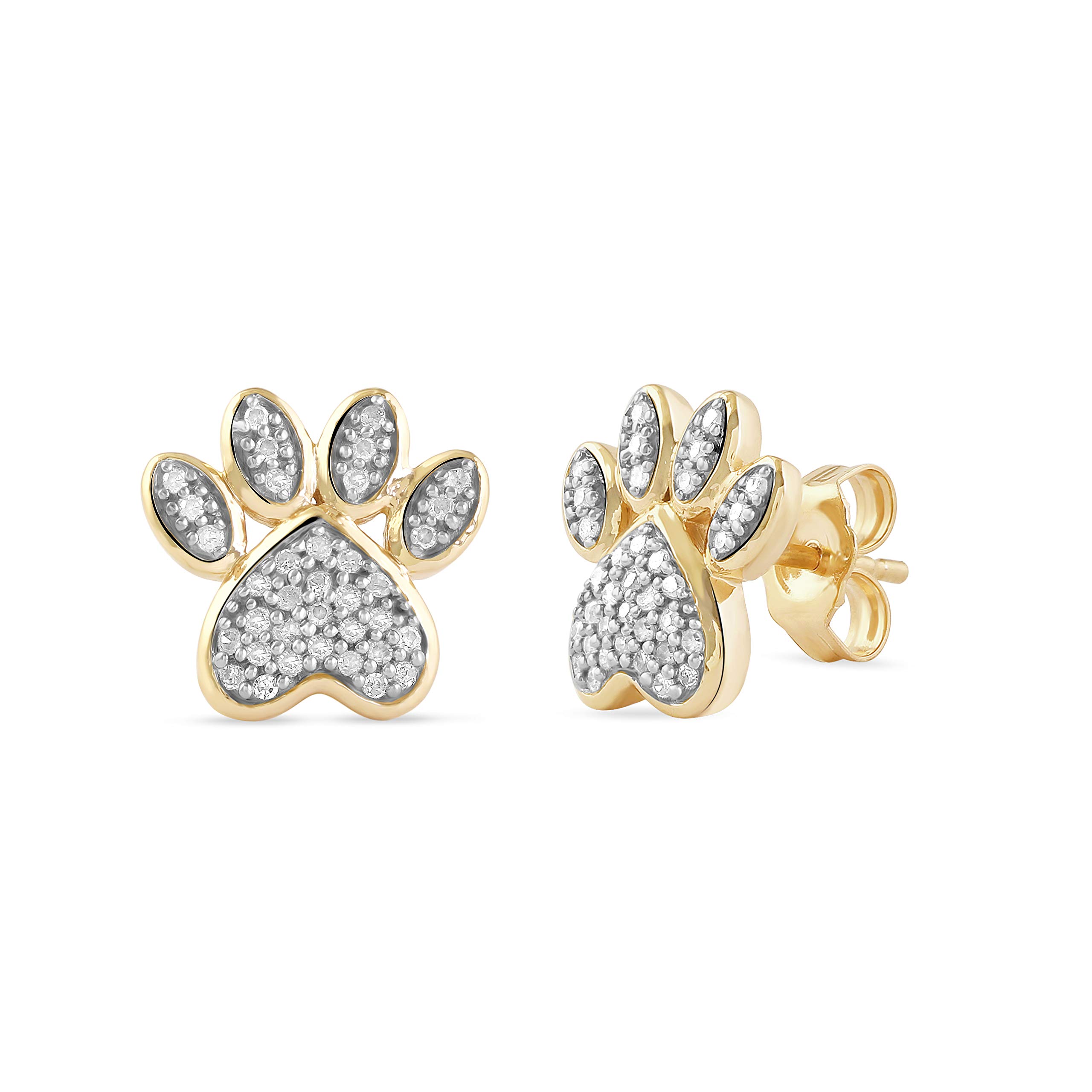 Labella Sterling Silver 1/5 CT.TDW Diamond Cluster Stud Earrings for Women - Rhodium Plated Hypoallergenic Jewelry - Perfect Gift for Her, Birthday, Anniversary & Special Occasions