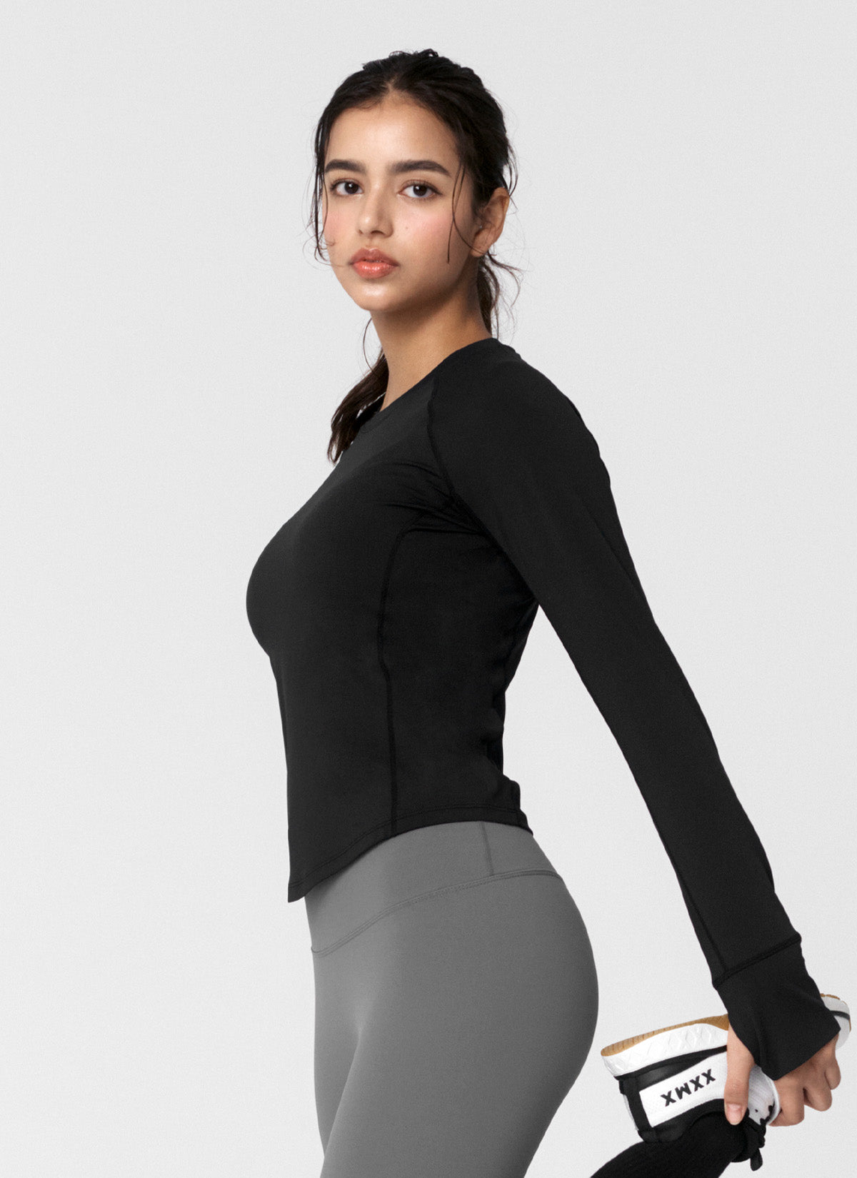 High Intensity Fingerhole Long Sleeve Workout Shirt - Gym, Yoga & Running Performance Top for Women & Men