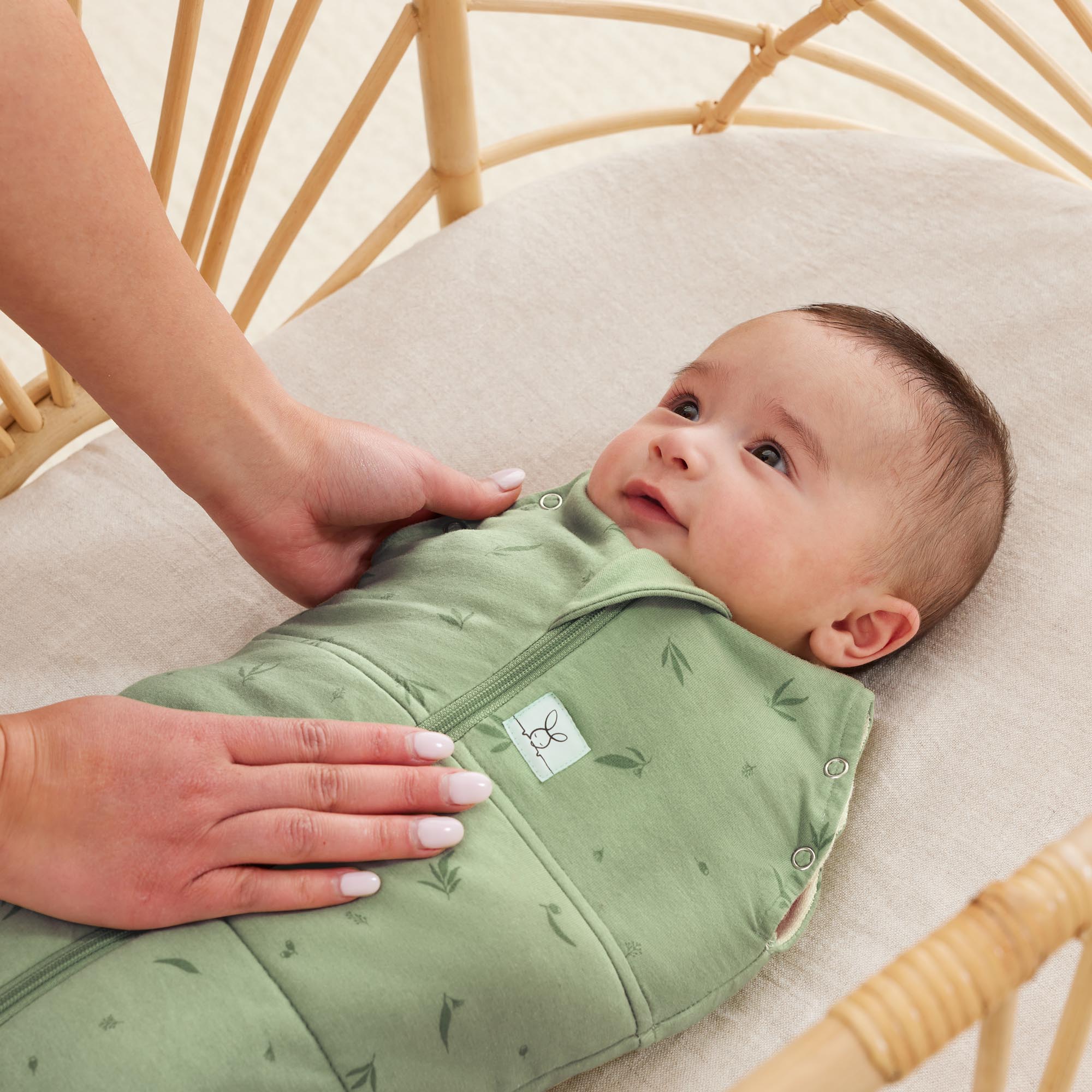ErgoPouch Cocoon Zip Swaddle Bag 2.5 TOG - Premium Baby Sleep Sack for Newborns & Infants - Soft & Breathable Willow Design - Perfect for Nursery, Daycare & Travel