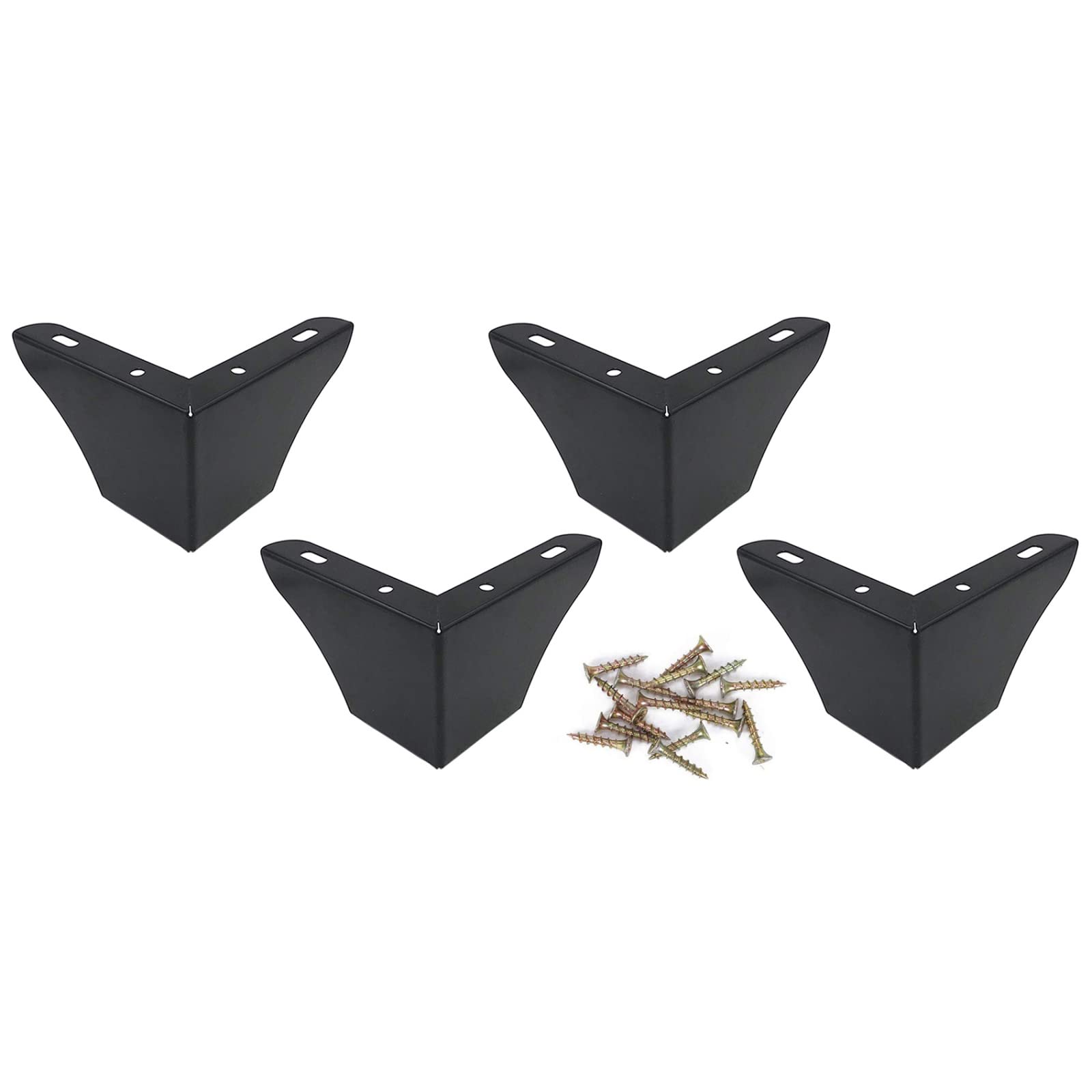 Modern Furniture Legs for Sofa, Bed, TV Stand & Coffee Table - 3/5/7.5/10cm Height Options (4-Pack, 3 Colors) - Black 10cm/4in Adjustable Support Feet - Perfect for Home Office & Living Room Furniture Upgrade