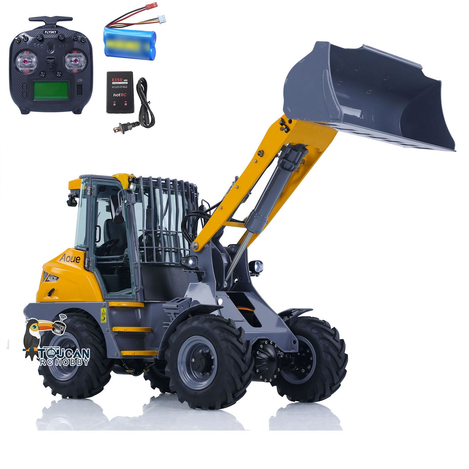 LESU 1/14 Scale RC Loader - MCL8 ST8 Remote Control Construction Toy with Hydraulic Dozer Shovel, Metal Sieve, Rake Bucket & Gripper - RTR with Sound & Light Effects - Perfect for Construction Play, Backyard Digging & RC Enthusiasts