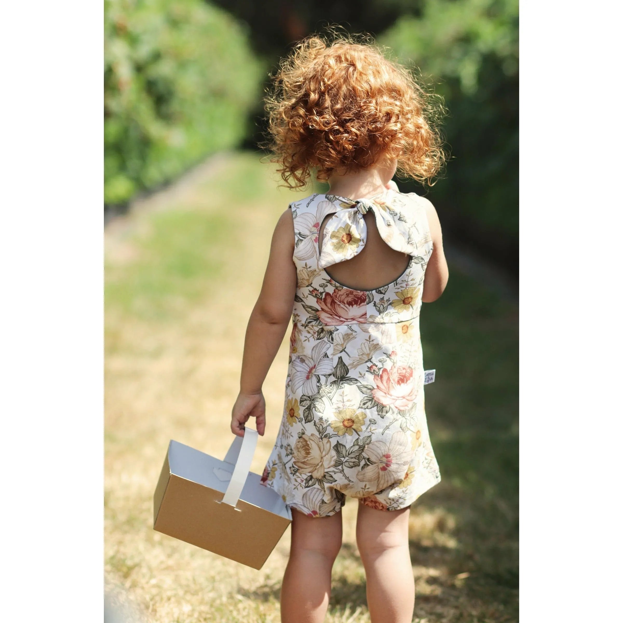 Girl's Floral Print Bow Back Playsuit Romper - Perfect for Summer Outfits, Playdates & Photo Shoots
