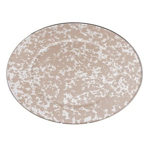 Golden Rabbit Taupe Swirl Oval Tray - Elegant Home Decor Serving Tray for Coffee Table, Dining Table, and Bathroom Organization