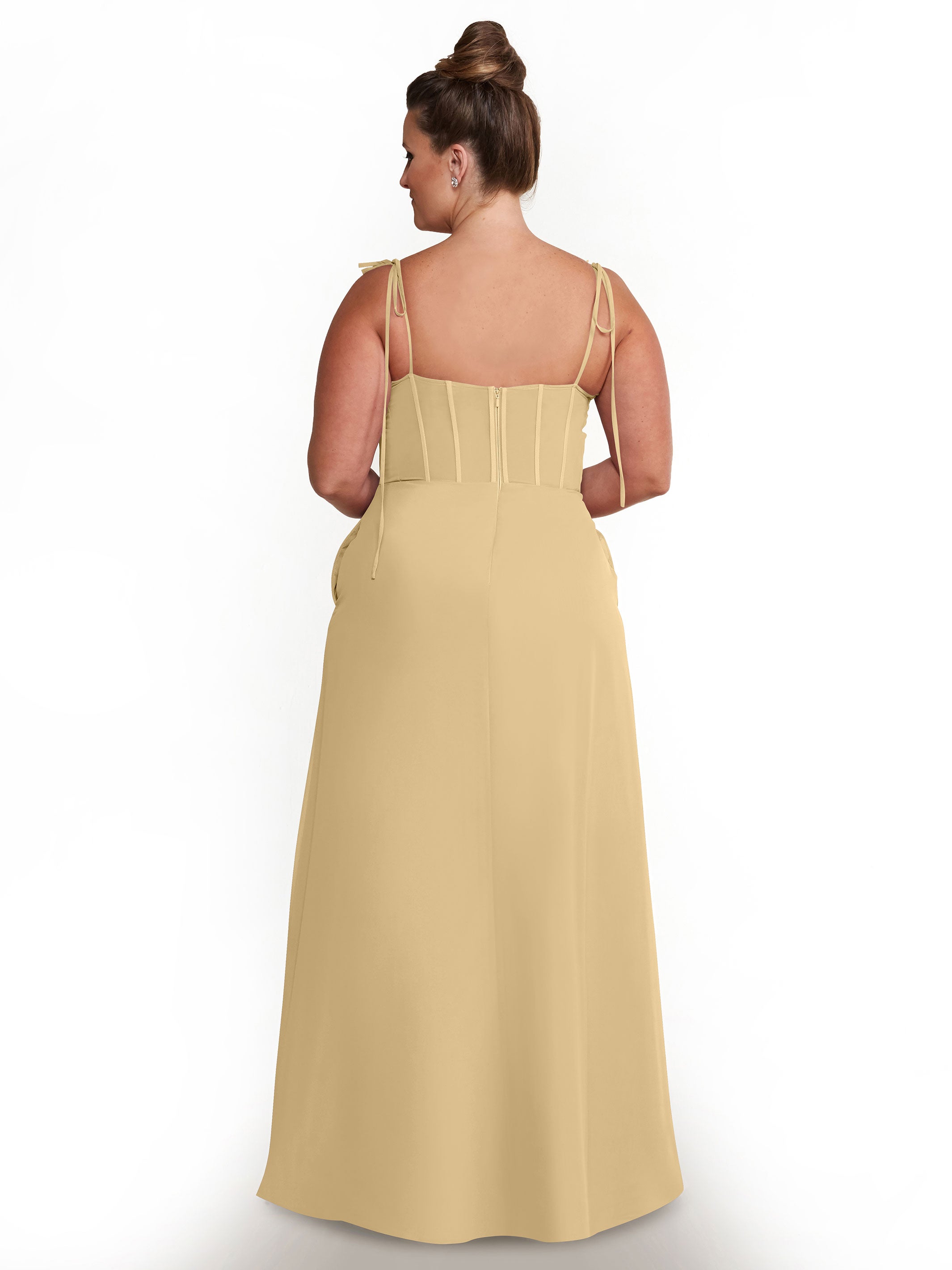 Elegant 80144 Chiffon A-Line Bridesmaid Dress with V-Neck & Spaghetti Straps - Perfect for Weddings, Formal Events & Special Occasions