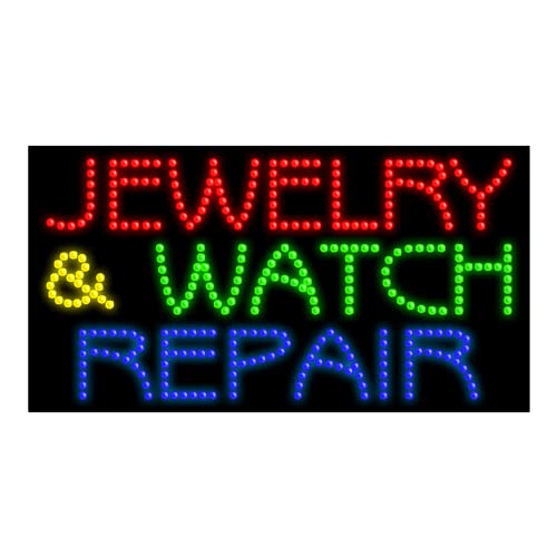 Professional Jewelry & Watch Repair LED Sign Light - Bright Dots for Shop Display, Storefront Advertising & Business Promotion