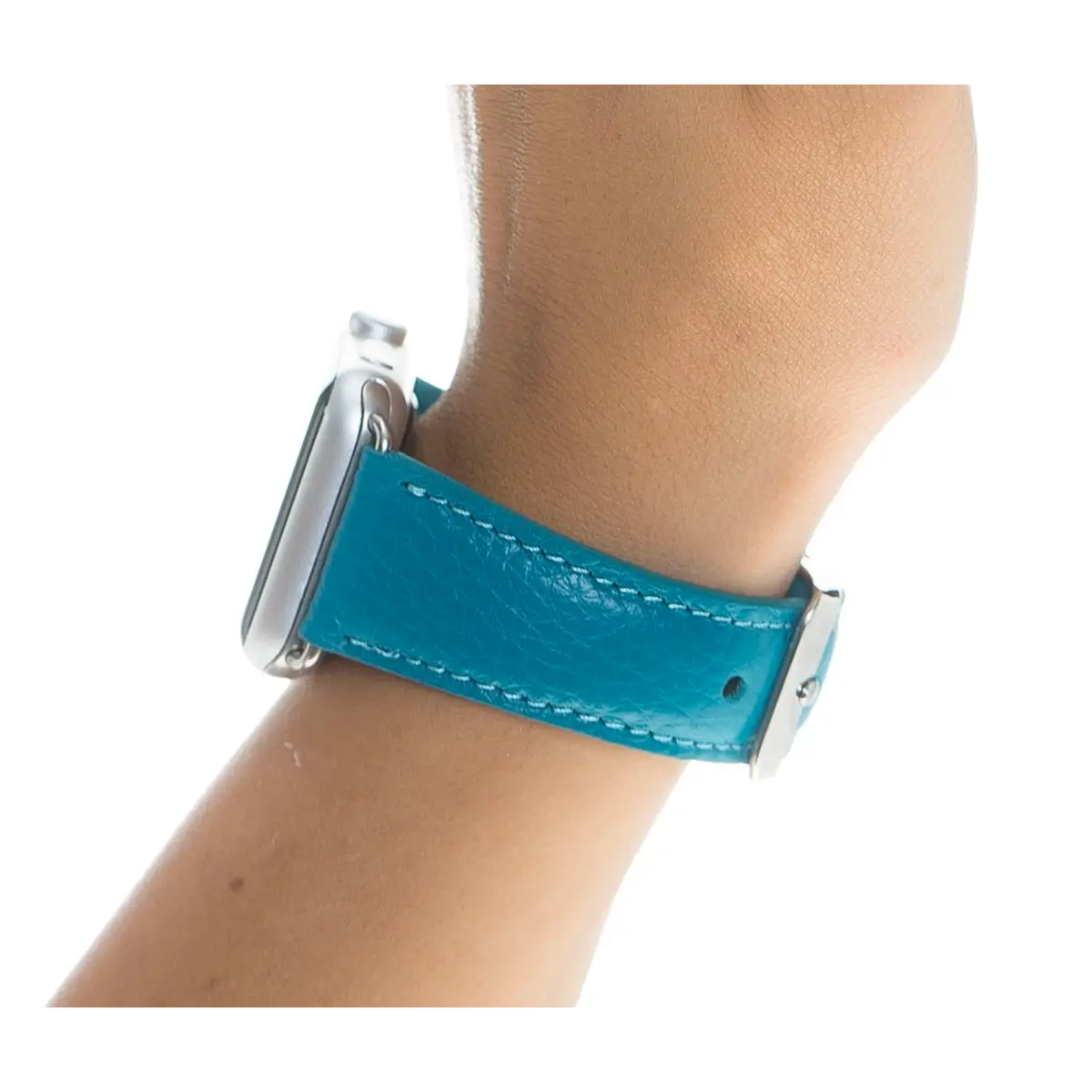Premium Genuine Leather Apple Watch Band - Turquoise Blue, Soft & Durable Strap for Apple Watch Series 9/8/7/SE/6/5/4/3/2/1 - Perfect for Workouts, Office & Everyday Fashion Accessory