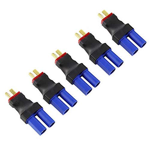5Packs Male T to Female EC5 Plugs Conversion Adapter for RC Lipo Battery FPV Drone Models - Compatible with RC Cars, Airplanes, and DIY Power Projects