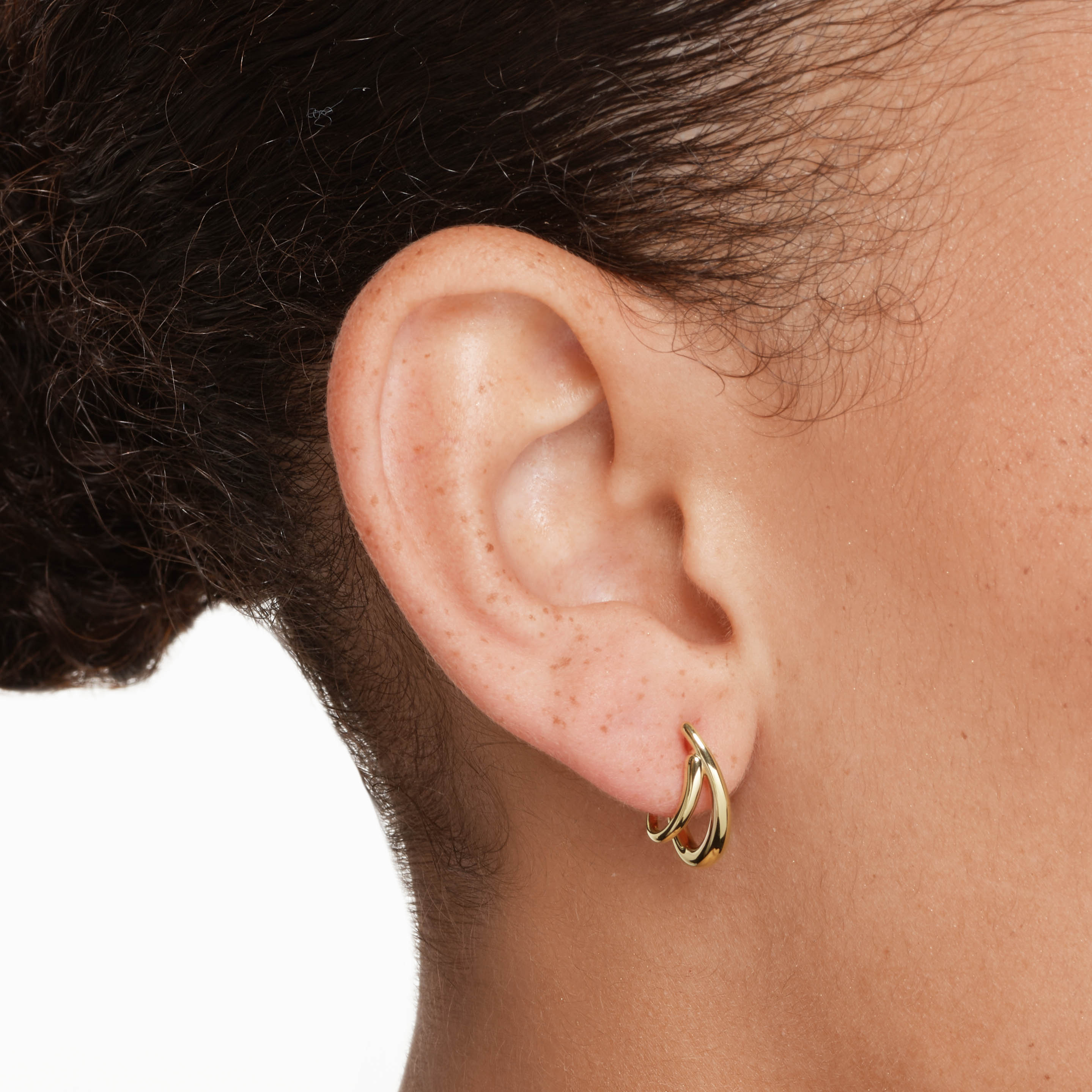 Gold Double Split Hoop Stud Earrings for Women - Trendy Minimalist Jewelry for Everyday Wear, Parties & Gifts