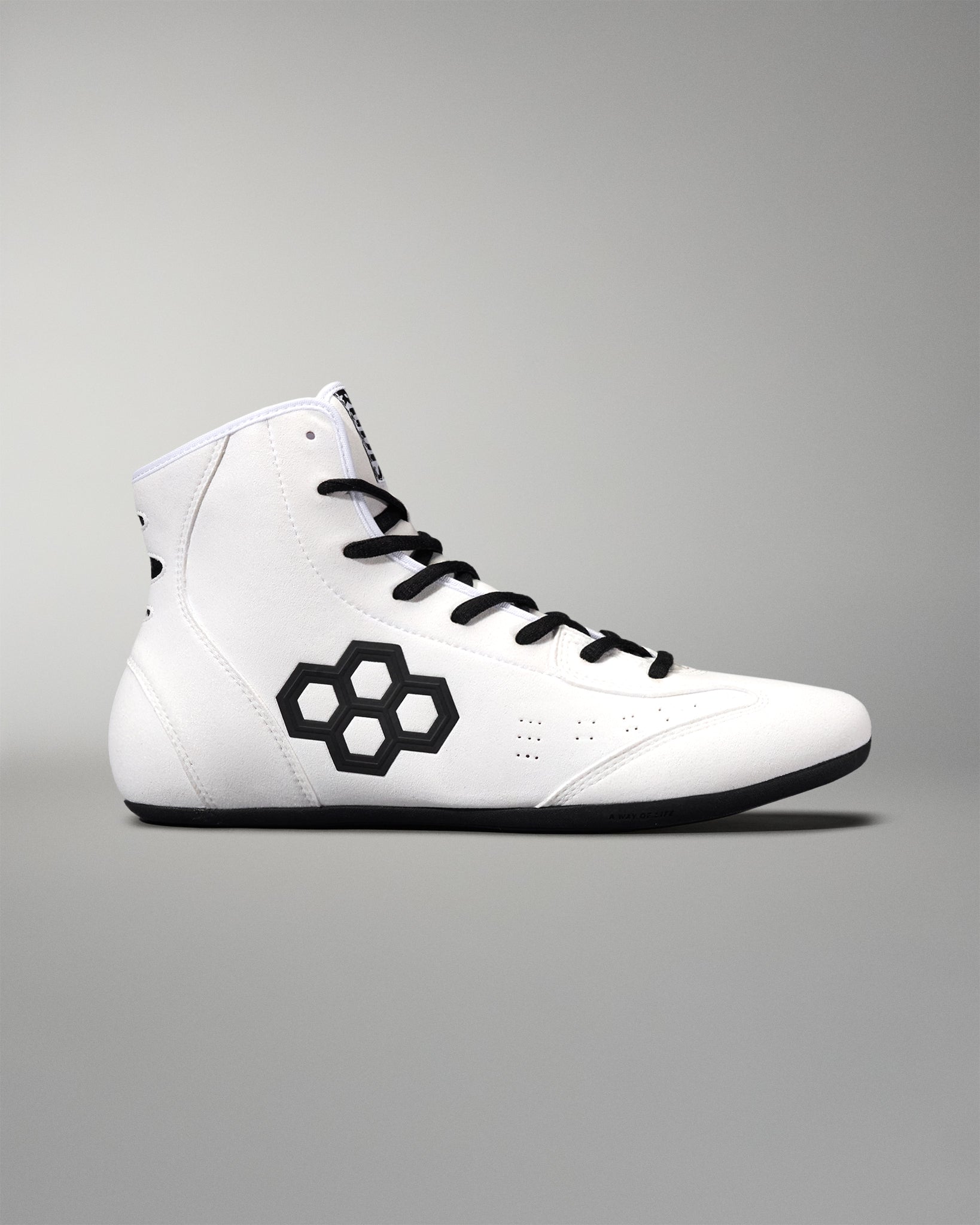 RUDIS Men's Wrestling Shoes for Adults - White & Black | Lightweight & Durable for Training, Competition & MMA | Perfect for Grappling, Practice & Gym Workouts