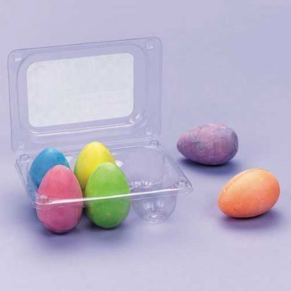 Colorful Easter Egg Shaped Sidewalk Chalk - 6 Piece Set for Kids Outdoor Drawing & Easter Egg Hunt Activities