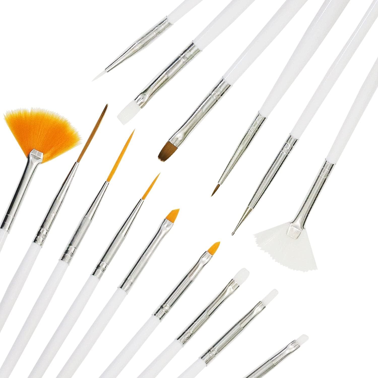 Balwrick 15-Piece Professional Nail Art Brush Set for Painting, Designing, Drawing, Polish & Nail Decoration - Perfect for Salon, Home Manicures & DIY Nail Art